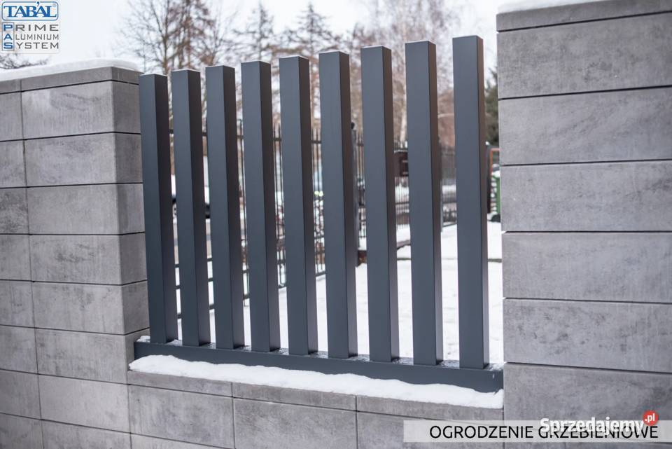 Ogrodzenie aluminiowe GRZEBIENIOWE pionowe Lublin