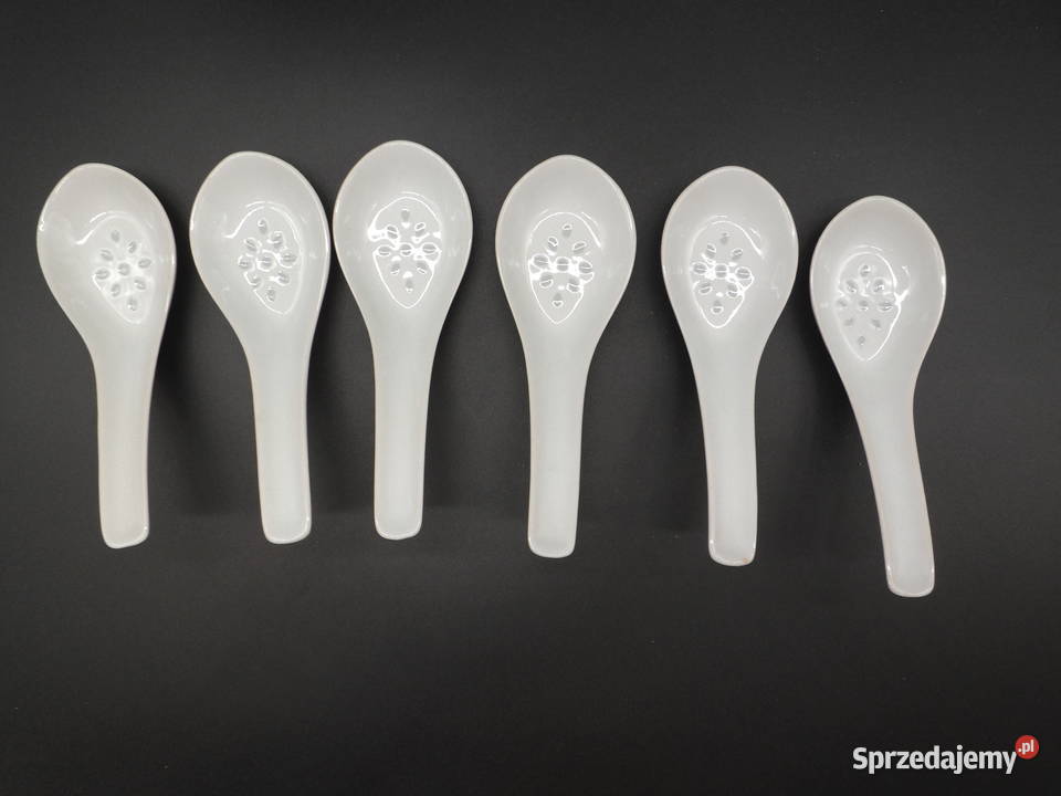 Chińskie porcelanowe łyżki 6 porcelana ryżowa Raszków sprzedam