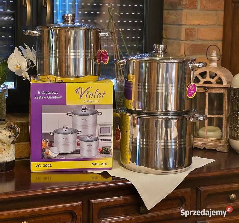 WYPRZEDAŻ 229 Garnki nierdzewne rosołowe VIOLET śląskie Zabrze