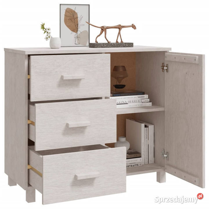 Szafka HAMAR biała 90x40x80 lite drewno sosnowe Warszawa