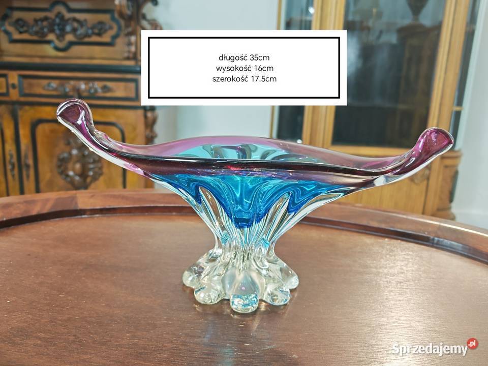 Szkło murano misa na stopce Porcelana i szkło świętokrzyskie Sandomierz