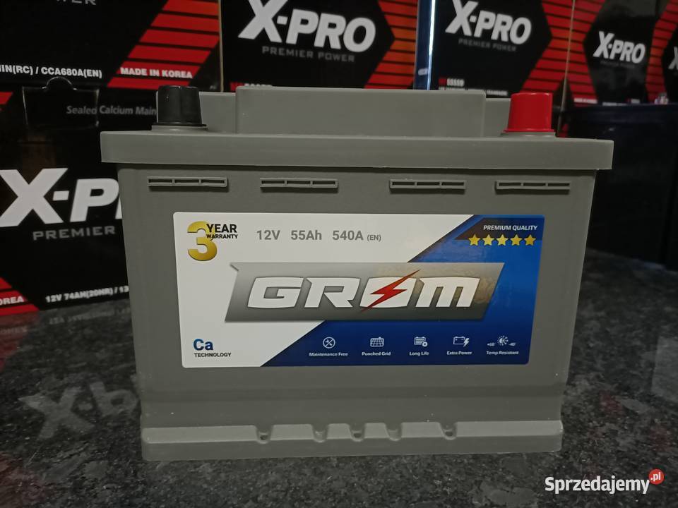 Akumulator GROM Premium 55Ah 540A EN PRAWY PLUS Warszawa