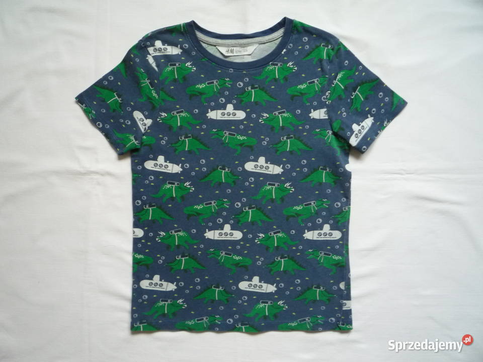 HM r122 Granatowa koszulka Dinozaury Bawełna H&M Szczecin