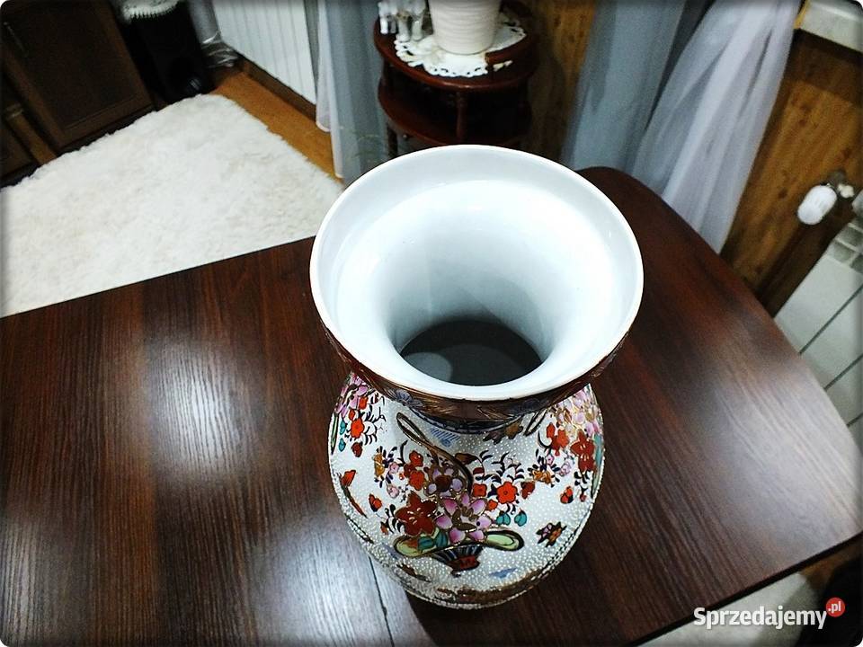 Duży Wazon Porcelana ręcznie malowana Złotem wys