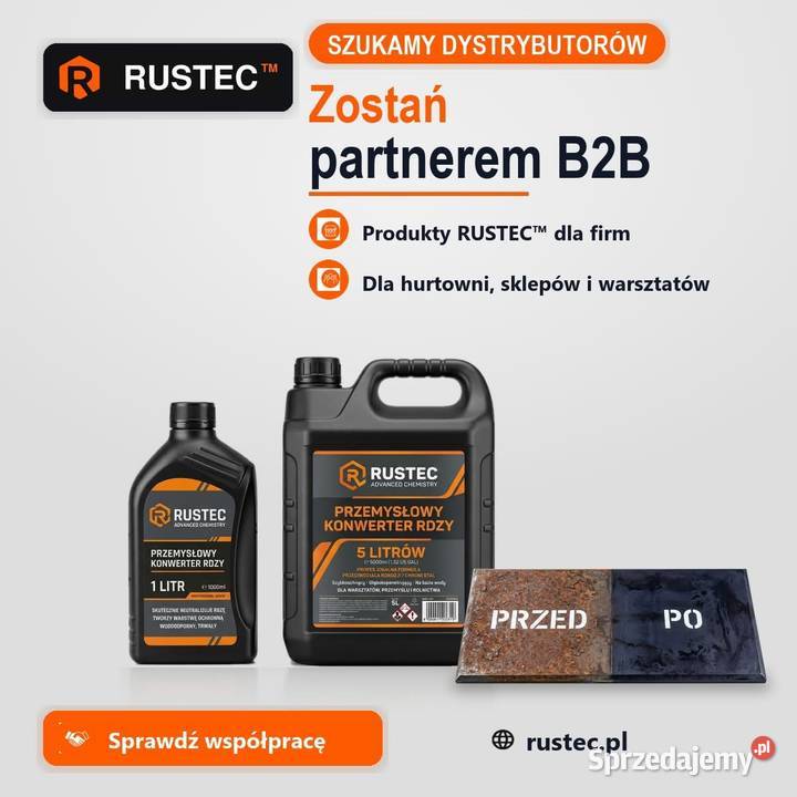 Polimerowy konwerter rdzy RUSTEC 1L Płock sprzedam