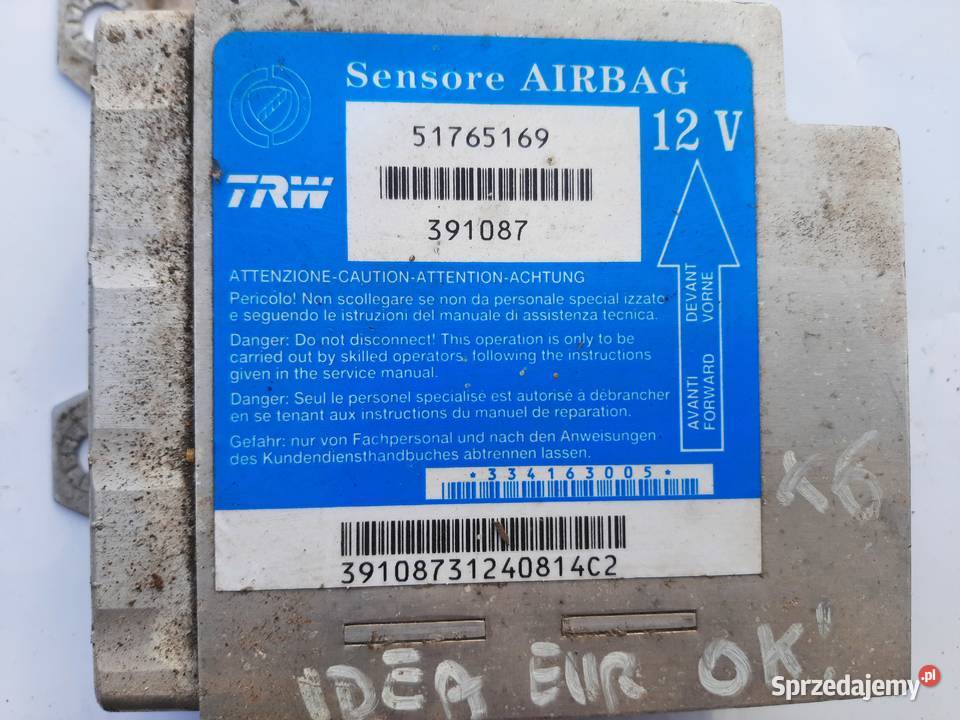 Sensor moduł poduszek Air Bag Fiat Idea 51765169 osobowe sprzedam