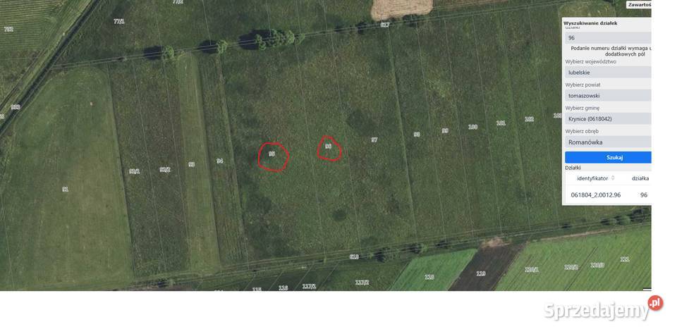 Działka rolna 114 ha gm Krynice Romanówka