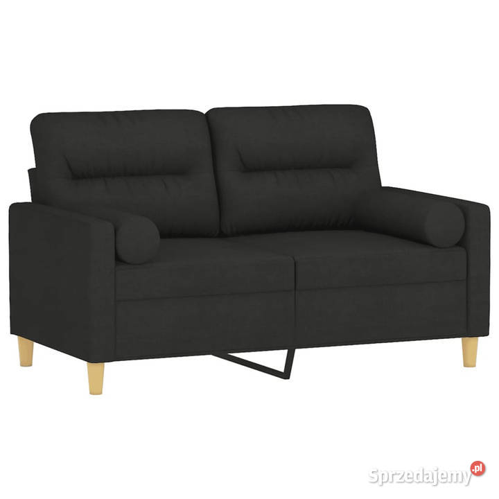 2osobowa sofa z poduszkami czarna 120 tkanina mazowieckie Warszawa