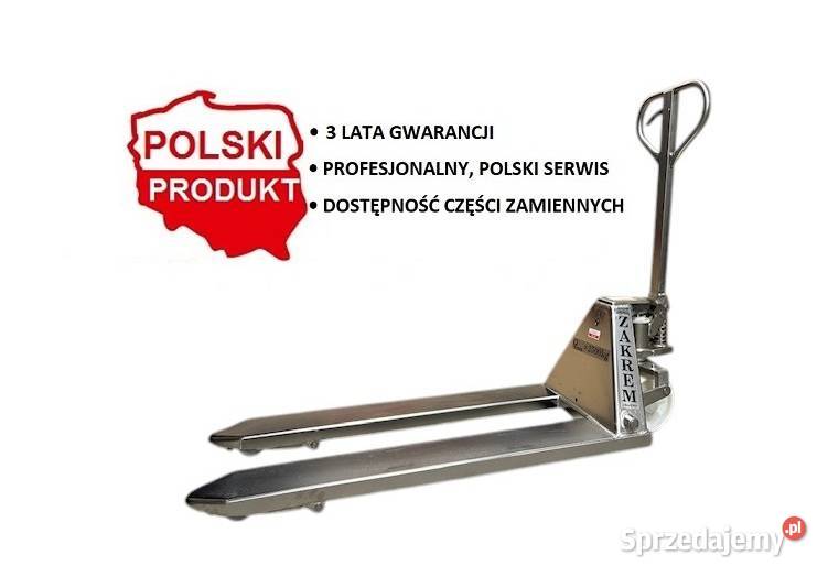 Wózek paletowy nierdzewny INOX Zakrem do Wózki widłowe Warszawa
