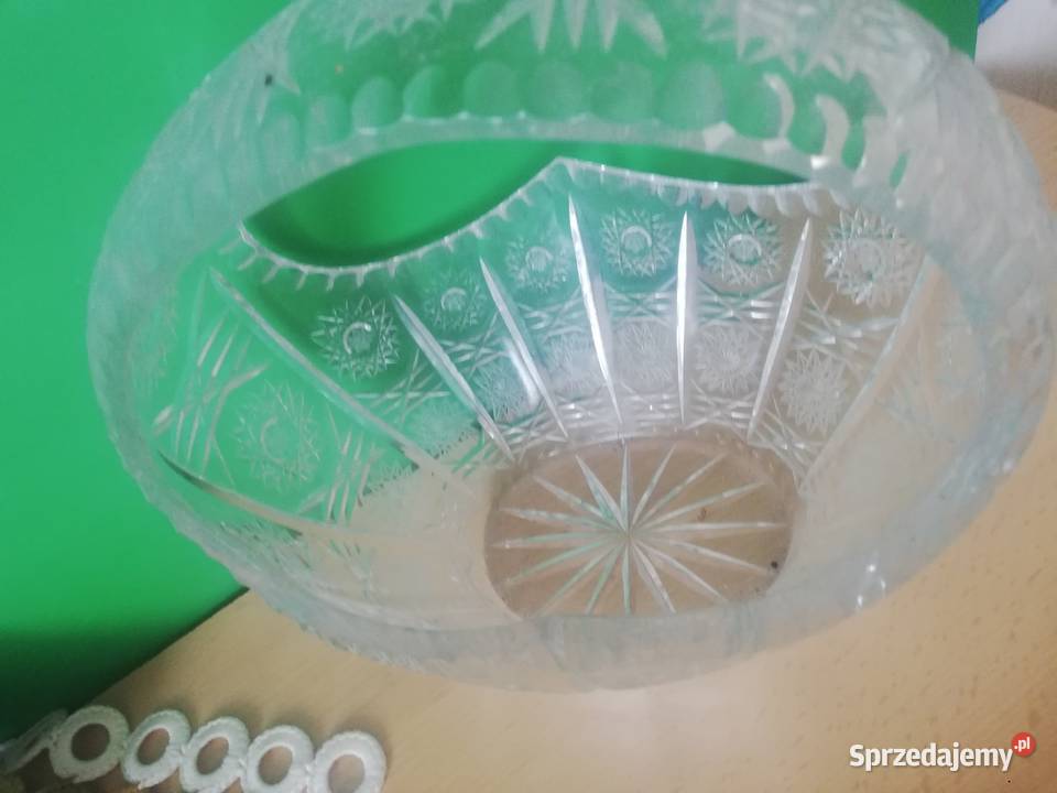 Koszyk kryształ z lat PRL grube szkło hartowane Porcelana i szkło mazowieckie Warszawa sprzedam