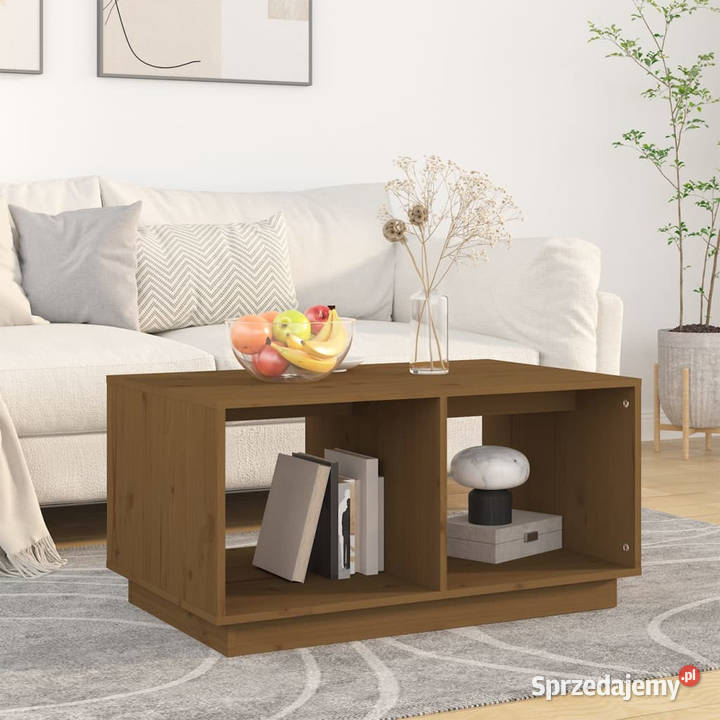 Stolik kawowy miodowy brąz 80x50x40 lite drewno Meble