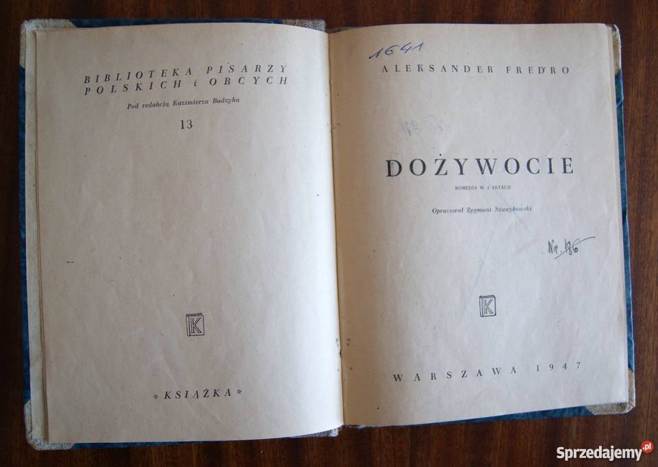 Aleksander Fredro Dożywocie 1947 Parczew