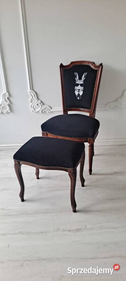 Stylowe krzesło królik pufa Ludwik Loft Medalion zachodniopomorskie Szczecin sprzedam