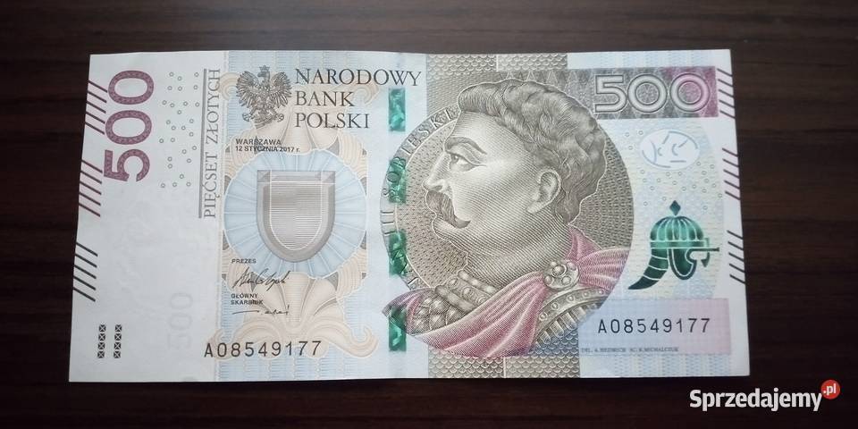 500 złotych seria AO numery sobie 2017 lubelskie Lublin
