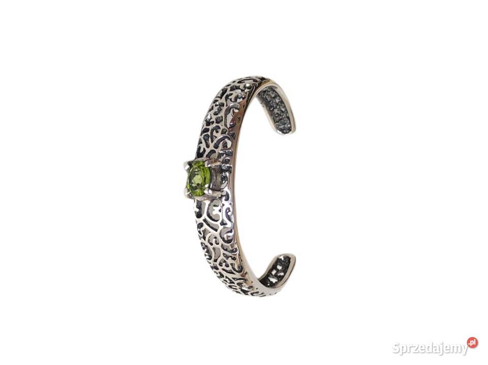 7585 Piękna Srebrna Bangle z Oliwinem Kędzierzyn-Koźle