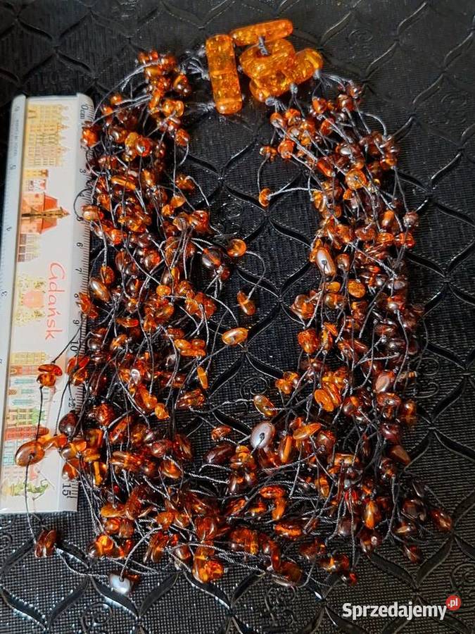 Śliczny naszyjnik bursztyn Amber Jantar Gdańsk