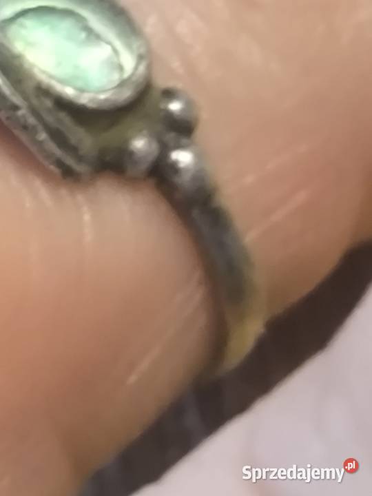 srebrny pierścionek muszla Avalone Vintage srebro Mysłowice