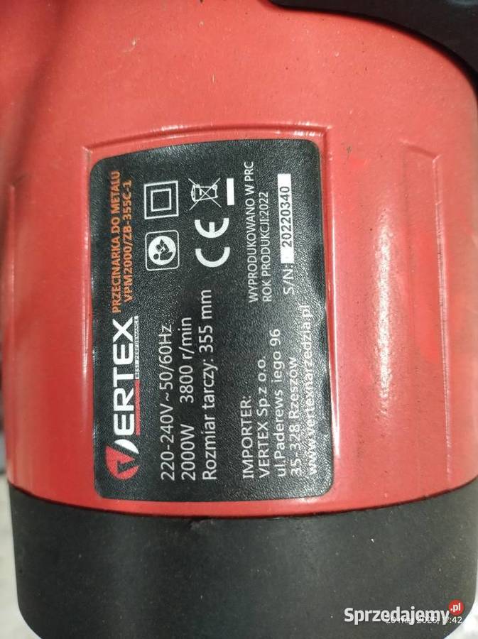 Przecinarka tarczowa do metalu Vertex Jasło