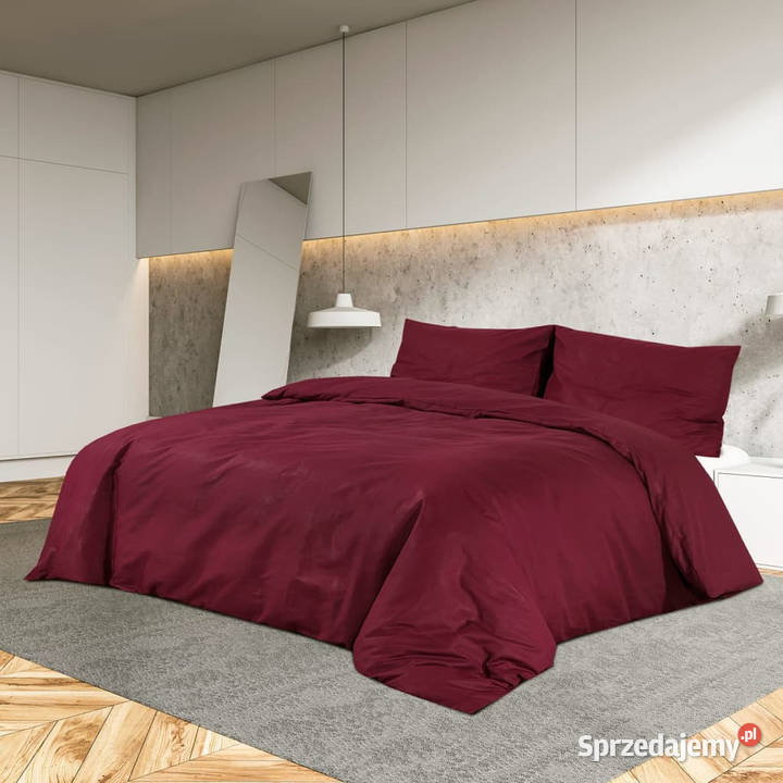 Zestaw pościeli bordowy 140x200 lekka mikrofibra Warszawa