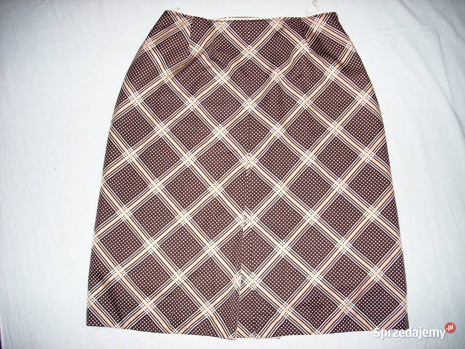 Spódnica z fałdem ciekawy wzór vintage 42 44 Nowy Sącz