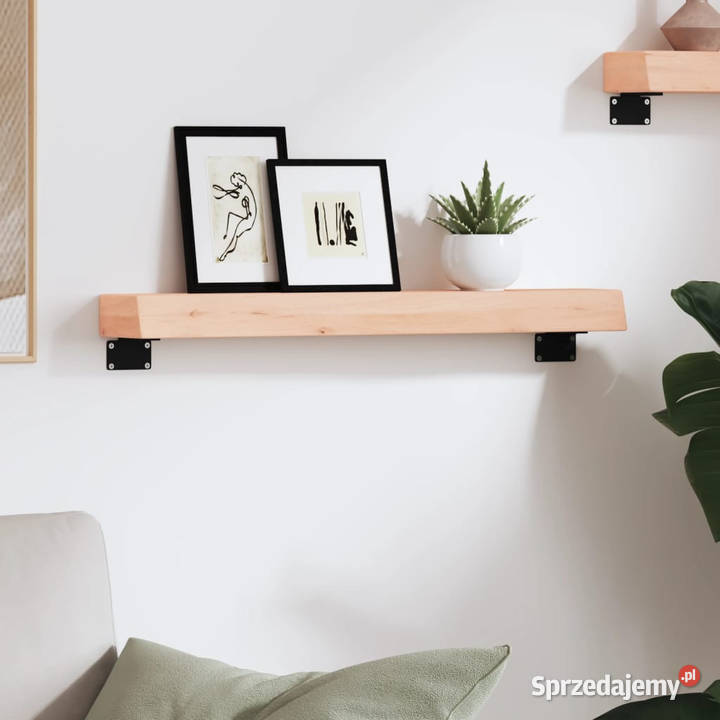 Półka 60x10x6 surowe lite drewno dębowe WM363520 Półki Warszawa