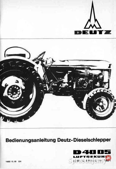 Deutz D4005 ciagnik instrukcja obsługi katalog Kielce