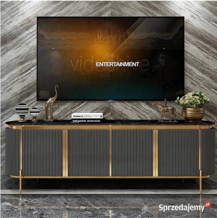 Komoda RTV złota grafitowa Omega Glamour Premium RTV Golkowice sprzedam