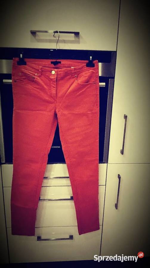 Spodnie Jeans Czerwone Damskie HM SM Rurki Nowa Sól