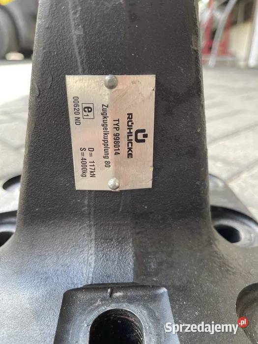 Zaczep przykręcany kula K80 rozstaw 145x145 mm Janów