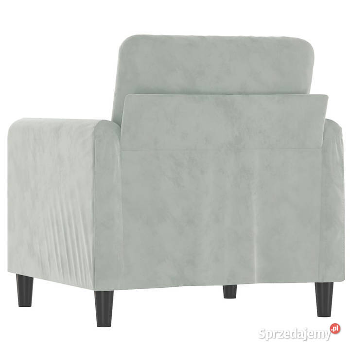 Fotel jasnoszary 60 obity aksamitem WM359422 Sofy i kanapy mazowieckie Warszawa