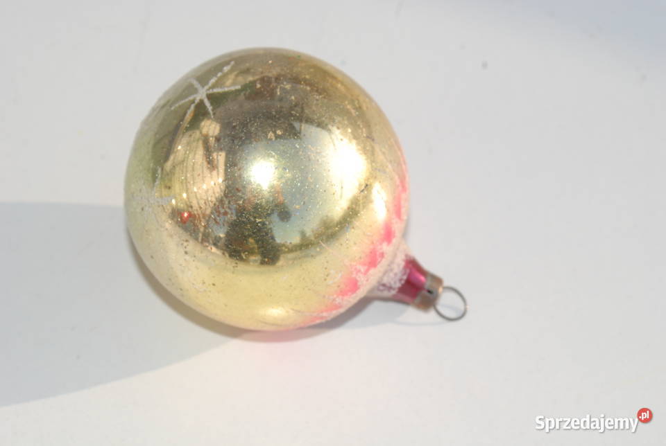 Stara bombka ozdoba choinkowa bańka złota w śląskie