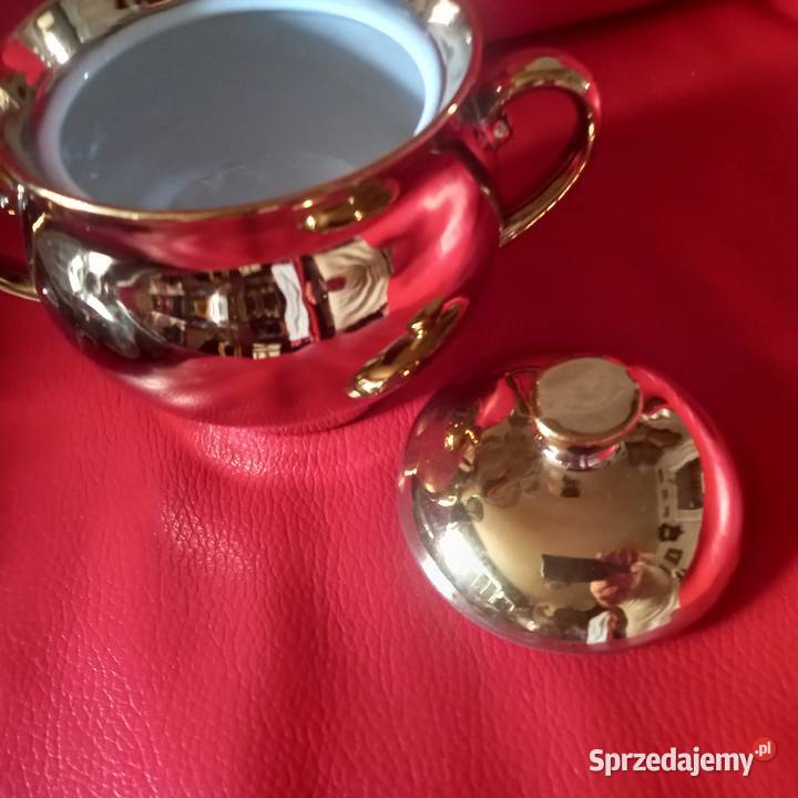 Złota porcelanowa cukiernica Warszawa