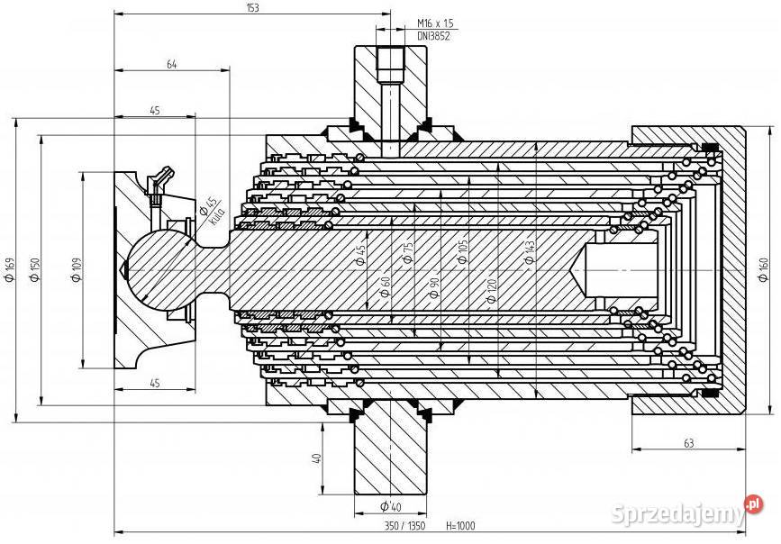 Zestaw Hydrauliczny Siłownik skok 1000 kołyska Solec Kujawski