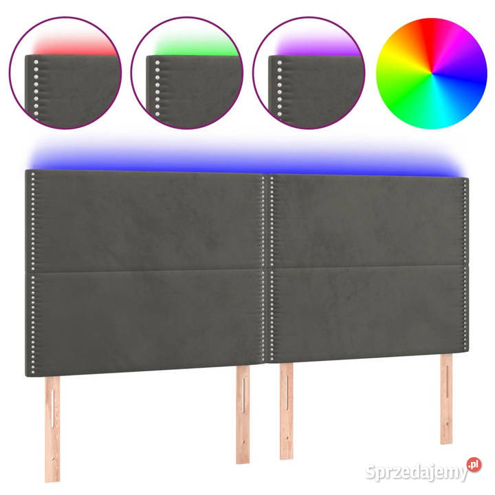 Zagłówek do łóżka z LED ciemnoszary 160x5x118128 Warszawa