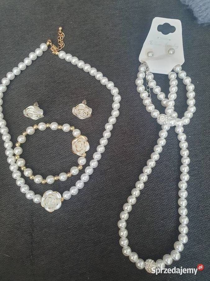 Komplet biżuterii perełki Nowe Miasto Lubawskie