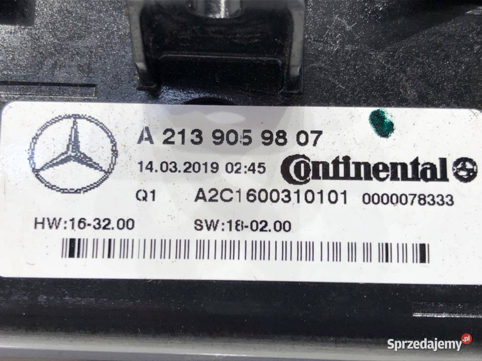 PANEL STEROWANIA NAWIEWU MERCEDES CLS osobowe Panele sterowania, przełączniki Części samochodowe