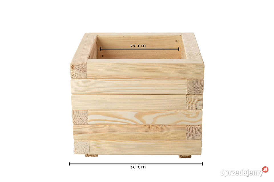 Donica drewniana KWADRATOWA ogrodowa donica na śląskie Kalety