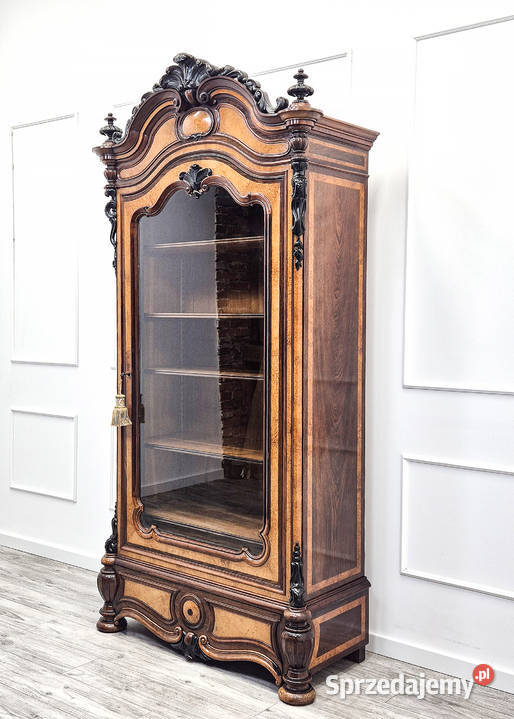 Witryna FRANCUSKA wysoka brzozowa rzeźbiona Kalisz