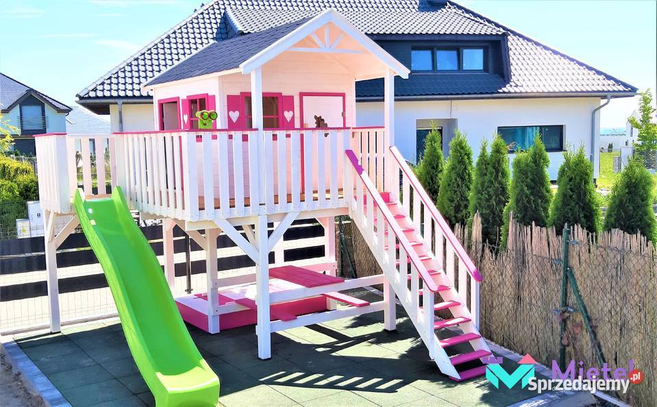 Bogato wyposażony drewniany domek dziecka MONTAŻ śląskie Katowice