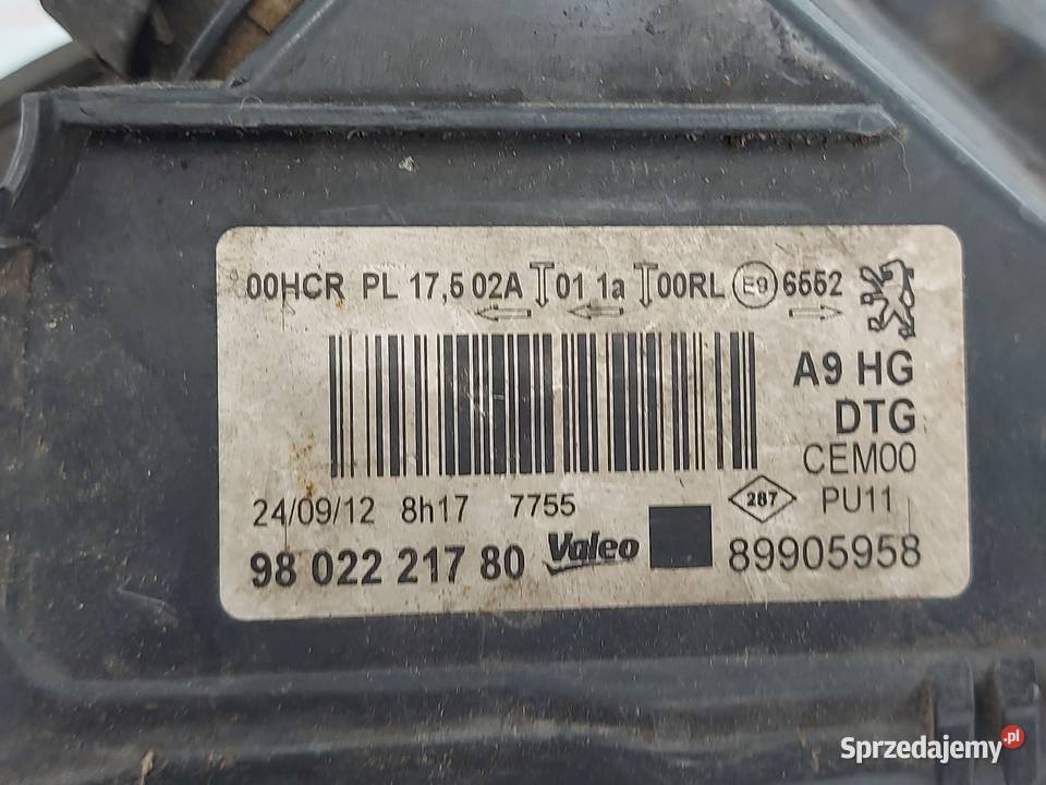 PEUGEOT 208 I lampa prawa przód ANGLIK Kielce sprzedam