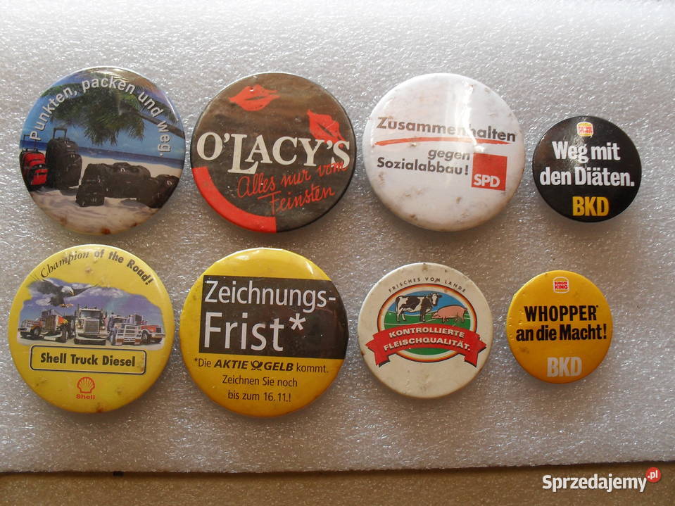 Vintage 8 starych wpinek lata 70e Wrocław