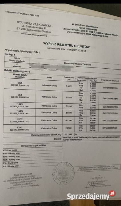 Działka rolna 26h w Ziębicach Nieruchomości Ziębice