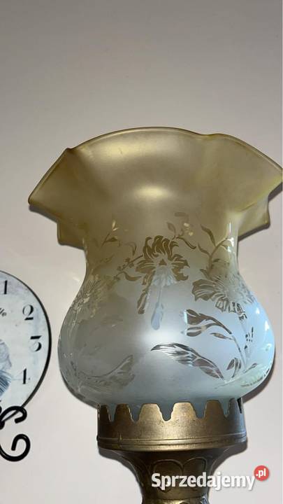 Lampa na żarówkę Kobaltowa podstawa z dekorem z Gdańsk