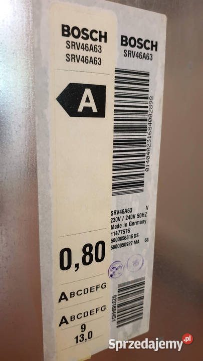 Zmywarka BOSCH SRV46A6315 45 do zabudowy Uwaga Suchy Las sprzedam