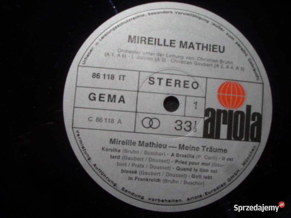 WINYL LP MIREILLE MATHIEUMEINE TRAUM ARIOLA 86 płyta winylowa Wołów