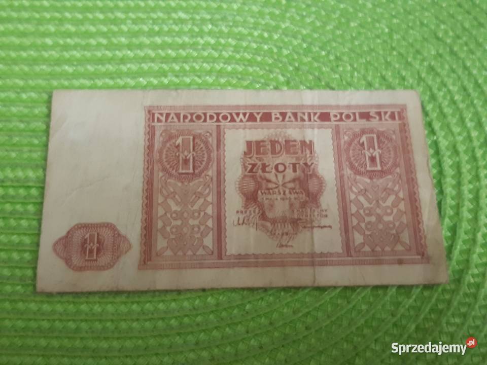 banknot polski 1 złoty z 194r Łomża
