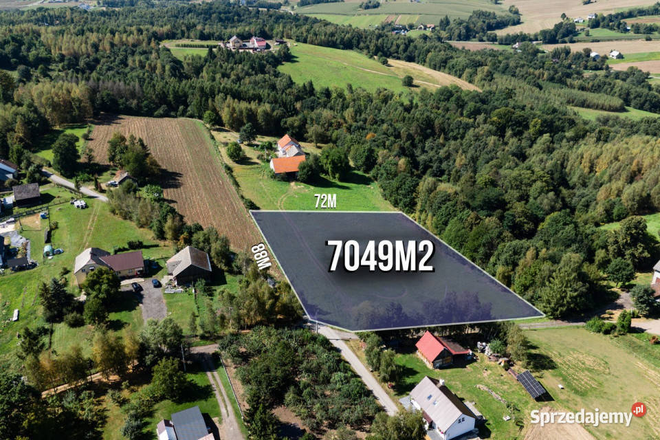 Działka budowlana 70ar media droga asfaltowa 7049m2
