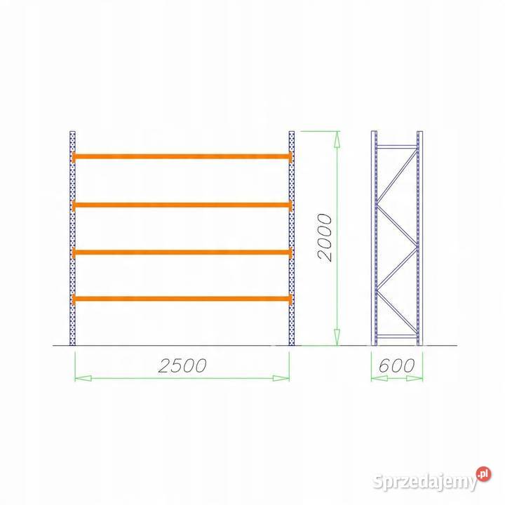 REGAŁ MAGAZYNOWY METALOWY WYTRZYMAŁY MRTK45 Gdańsk
