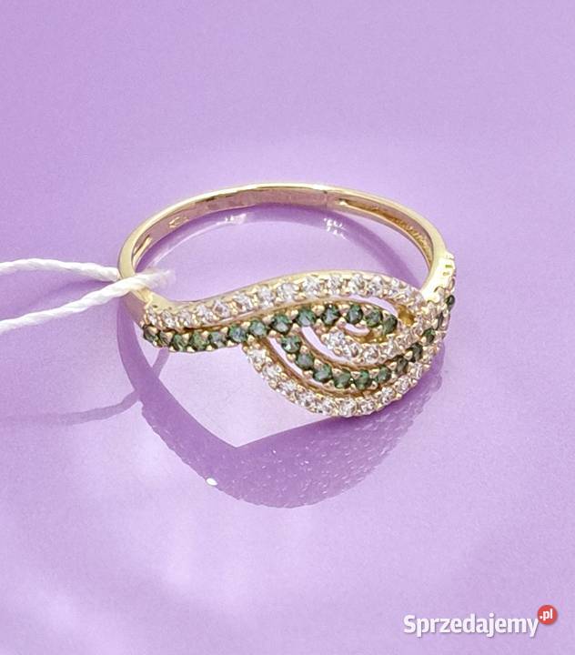 Pierścionek r17 Złoty pr585 z Turmalinami Z971 złote Pierścionki Pierścionki Poznań
