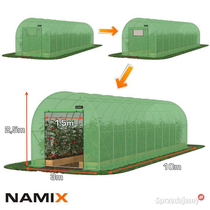 WYPRZEDAŻ Tunel foliowy szklarnia 3x10 m 30m